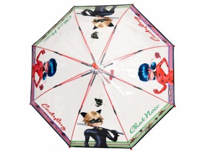 Dětský průhledný holový deštník Lady Bug - červený 2