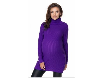 Dlouhý těhotenský svetr - fialová