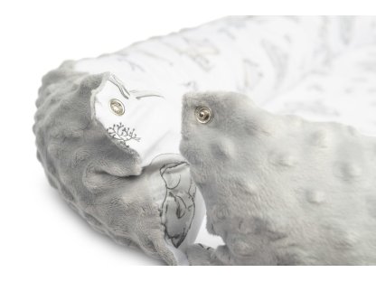 Hnízdo pro miminko minky Lístečky - šedé