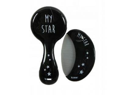 Hřebínek s kartáčem na vlasy My Star - černý