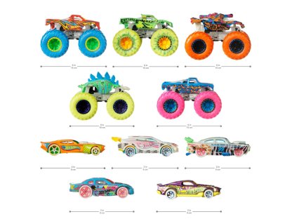 HW MONSTER TRUCKS SVÍTÍCÍ VE TMĚ ANGLIČÁK & TRUCK 2