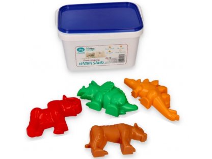 Kinetický písek - přírodní - 2kg + formičky Dinosauři zdarma