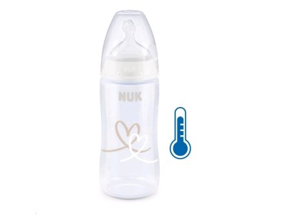 Kojenecká láhev NUK FC+Temperature Control 300 ml BOX-Flow Control savička white