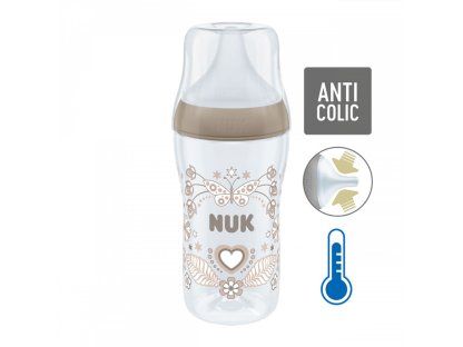 Kojenecká láhev NUK Perfect Match Temperature Control 260 ml hnědá