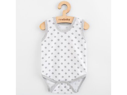 Kojenecké body bez rukávů New Baby Classic II hvězdičky šedé kluk