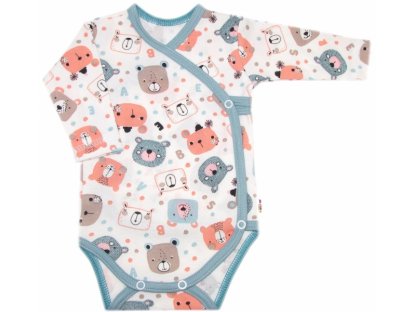 Kojenecké body dl.rukáv, zap. bokem, bavlna Space Bear