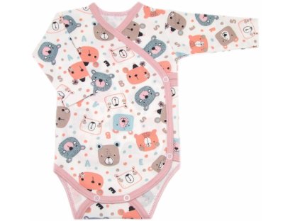 Kojenecké body dl.rukáv, zap. bokem, bavlna Space Bear 2