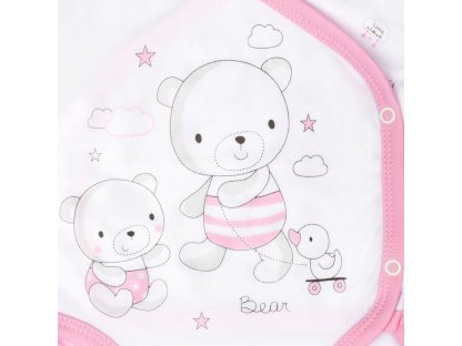 Kojenecké body s bočním zapínáním New Baby Bears růžové