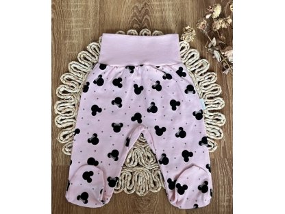 Kojenecké polodupačky , Baby Mouse, růžové s potiskem