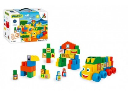 Kostky stavebnice Middle Blocks plast 70ks v krabici 40x40x15cm 12m+ Wader