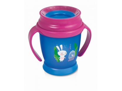 Kouzelný hrneček 360° LOVI 14+, modro/růžový - Králiček, 350ml