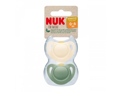 Latexový dudlík NUK For Nature 0-6m 2 ks box zelená