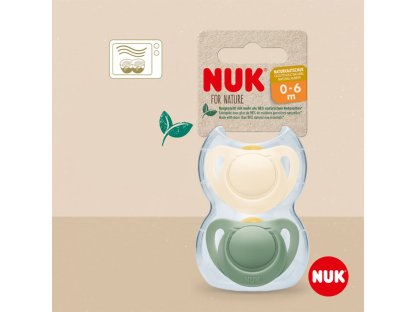 Latexový dudlík NUK For Nature 0-6m 2 ks box zelená