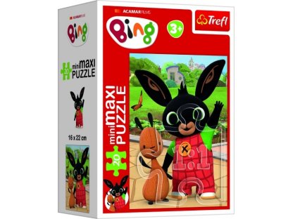 Minipuzzle miniMaxi 20 dílků Bingovi přátelé/Králíček Bing 4 druhy v krabičce 8x11cm