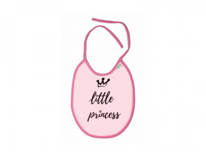 Nepromokavý bryndáček, velký Little princess, 24 x 23 cm - růžová