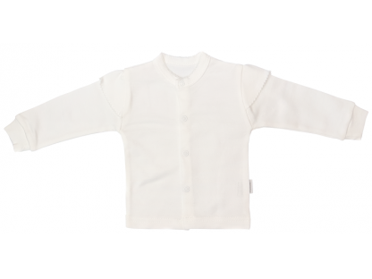 Novorozenecká bavlněná košilka, kabátek, Listy - ecru, vel. 74