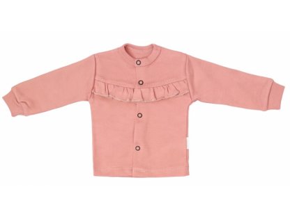 Novorozenecká bavlněná košilka, kabátek, New minnie - pudrová