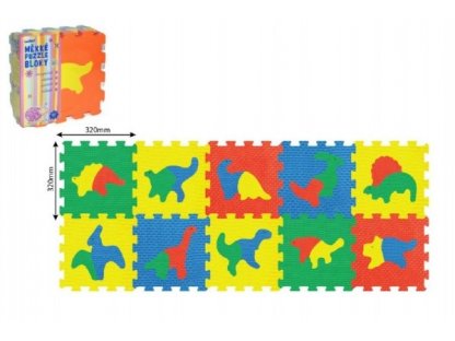 Pěnové puzzle Dinosauři 30x30cm 10ks v sáčku