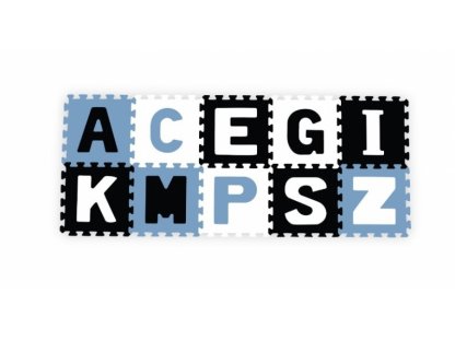 Pěnové puzzle - Písmena, 10ks, modrá/černá/bílá
