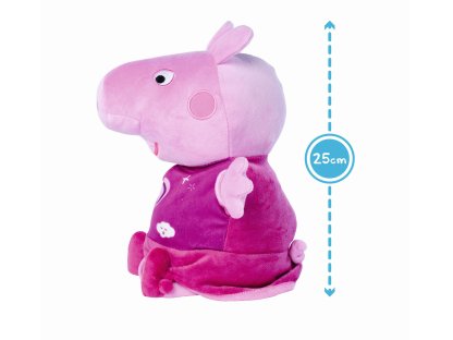 Peppa Pig 2v1 plyšový usínáček, hrající + světlo, růžový, 25 cm