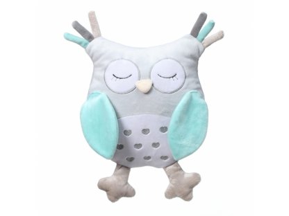 Plyšová hračka s chrastítkem Owl Sofia - modrá