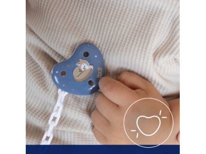 Řetízek na dudlík s klipsou Lovi Night &amp; Day Girl - pudrově růžový/lila