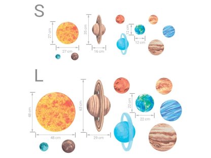 Samolepka na zeď Sluneční soustava S