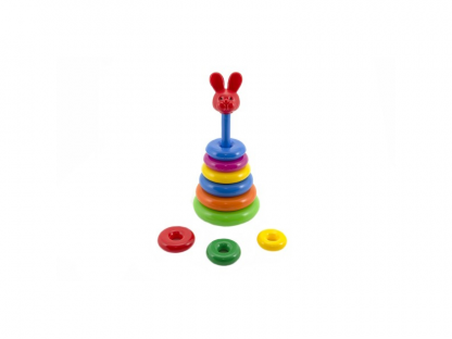 Skládanka pyramida s kroužky plast 28cm