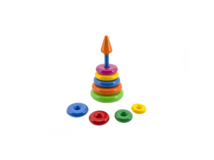 Skládanka pyramida s kroužky plast 28cm