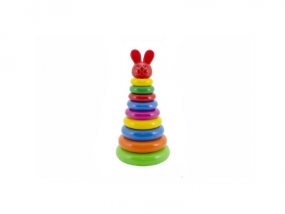 Skládanka pyramida s kroužky plast 28cm