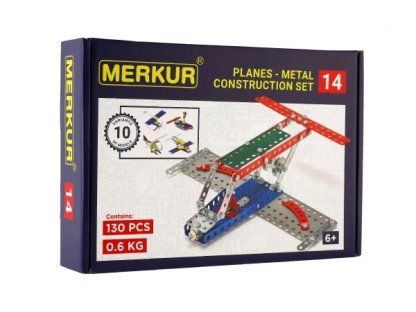 Stavebnice MERKUR 014 Letadlo 10 modelů 141ks v krabici 26x18x5cm 2