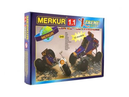 Stavebnice MERKUR 1.1 10 modelů 240ks v krabici 36x26,5x5,5cm 2