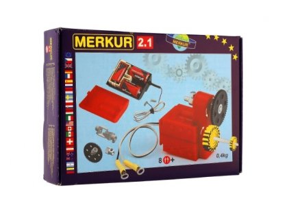 Stavebnice MERKUR 2.1 Elektromotorek v krabici 26x18x5cm 2