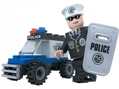 Stavebnice  Policie Auto 23101 33ks v krabici 9,5x7x4,5cm 2