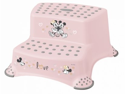 Stolička - schůdky s protiskluzovou funkcí - Minnie Mouse, růžová