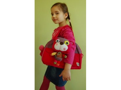 Stylová dětská taška Medvídek - růžový 2