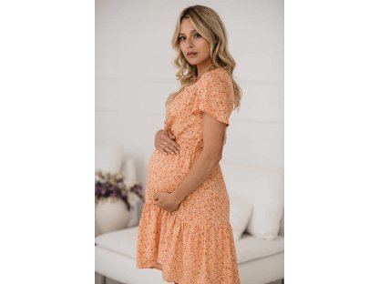 Těhotenské a kojící šaty Lovely Dress milk & love broskvový