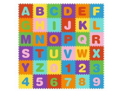 Vzdělávací pěnové puzzle - Písmena a čísla - 36 ks