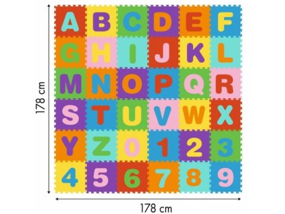 Vzdělávací pěnové puzzle - Písmena a čísla - 36 ks