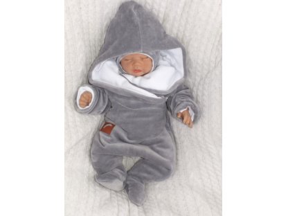 Z&Z Zimní kojenecký velurový overal s bavlněnou podšívkou 