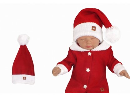 Z&Z Vánoční pletená čepice Baby Santa, červená, vel. 98/104 2