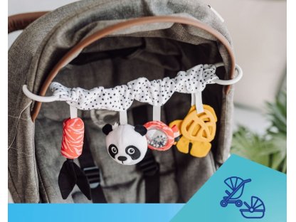 Závěsná plyšová hračka s chrastítkem Canpol Babies Panda