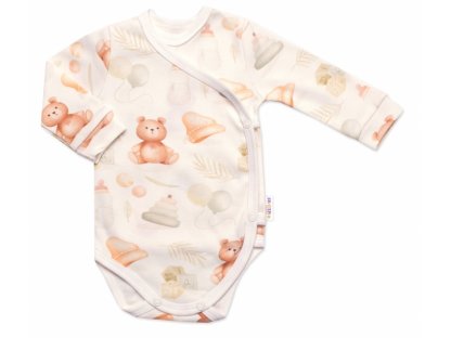 Zavinovací body + polodupačky, 2D sada, Baby Nellys, Lovely Bear, krémové 2