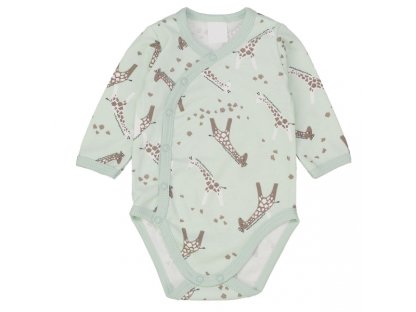 Zavinovací kojenecké body + polodupačky, bavlna, 2D sada, MBaby, Žirafy
