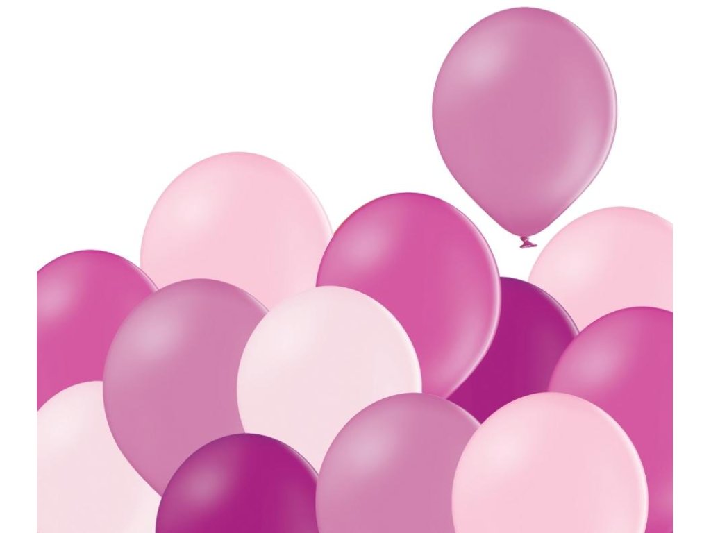 Mix růžových balónků 100 kusů - balonky.cz