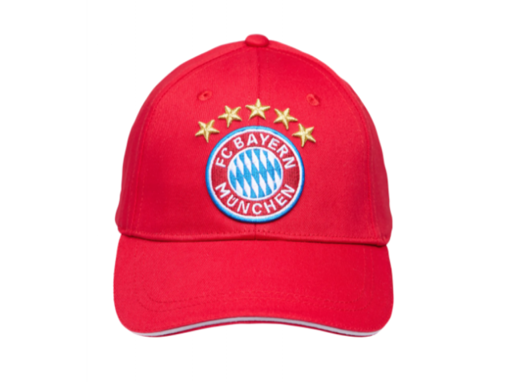Șapcă pentru copii cu sigla 5 stele FC Bayern München, roșie