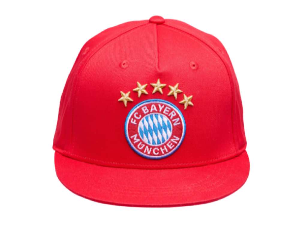 Detská Snapback šiltovka s logom 5 hviezdičiek FC Bayern München, červená