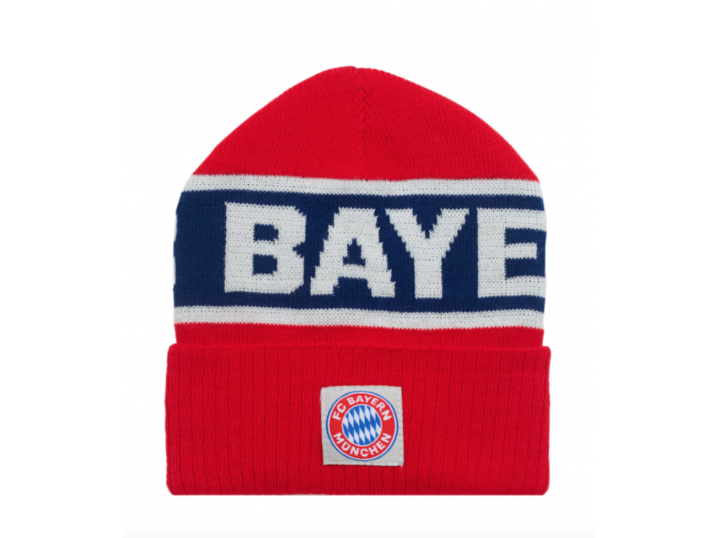 Dětská zimní čepice FC Bayern München, bílá / červená / modrá