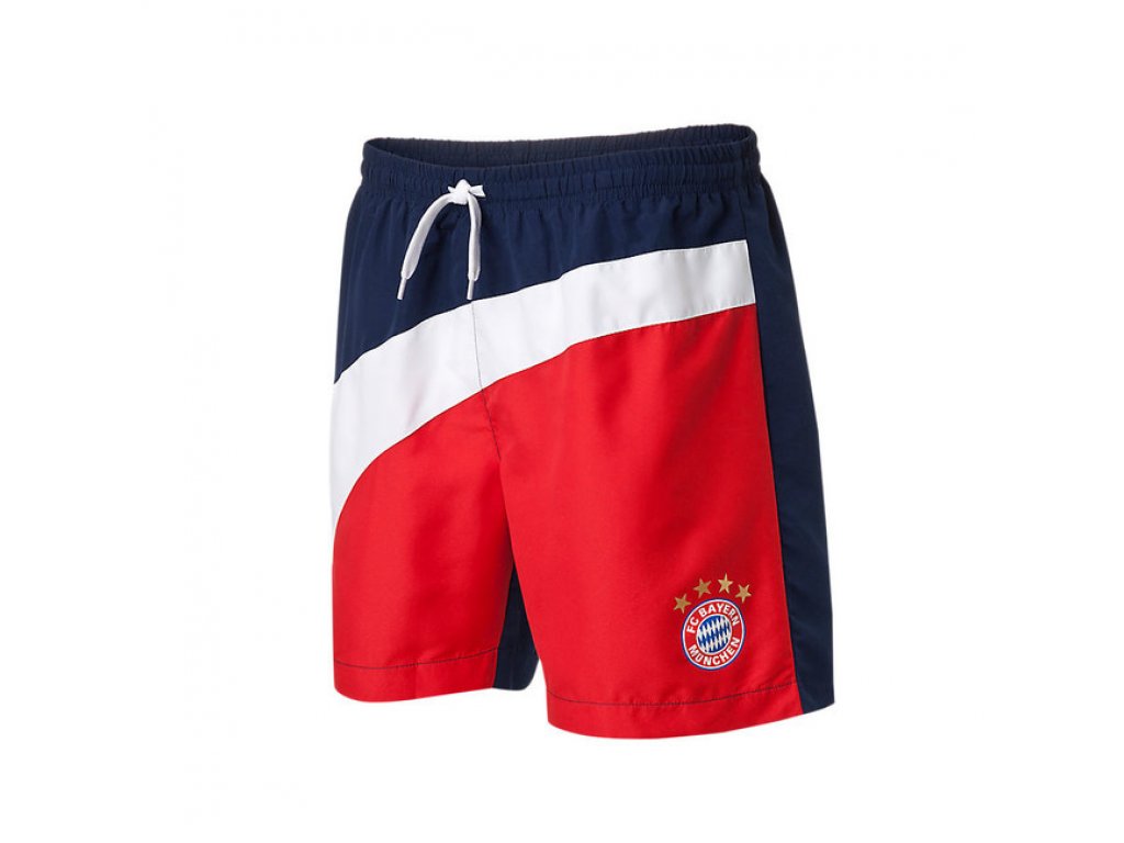 Detské chlapčenské plavky FC Bayern München, červená / biela / námornícka modrá