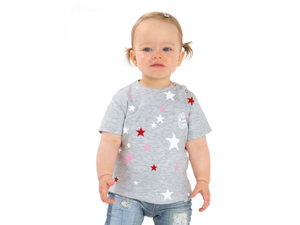 Tricou pentru copii FC Bayern München - gri cu stele